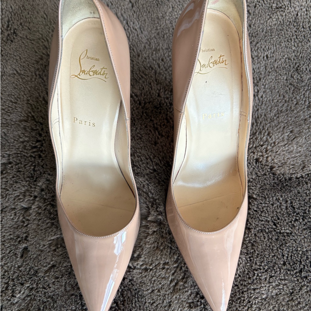Christian Louboutin So Kate Nude Patent Pointed-Toe Pumps